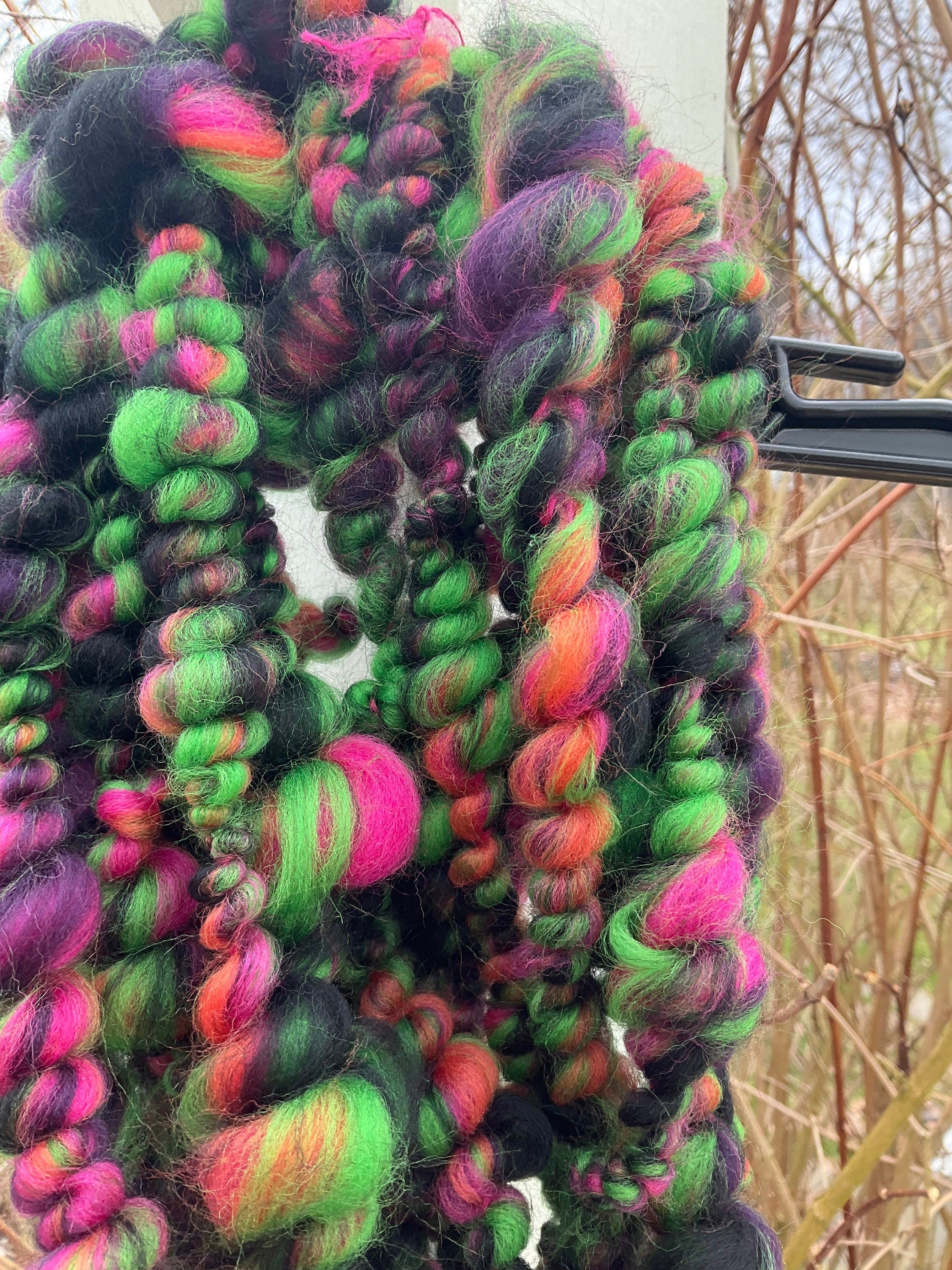 Art yarn 4 3/8yds super jumbo yarn, black green pink