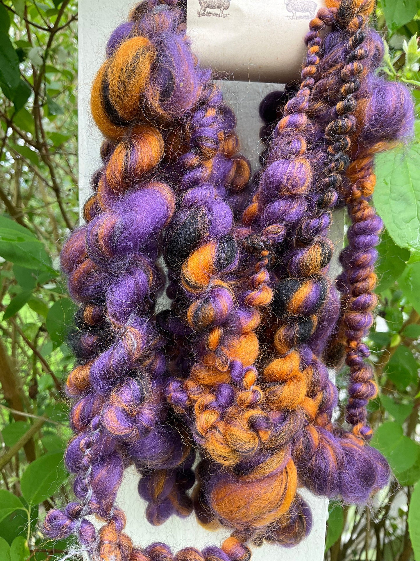 Art yarn 6 yds deep purple and gold super jumbo yarn